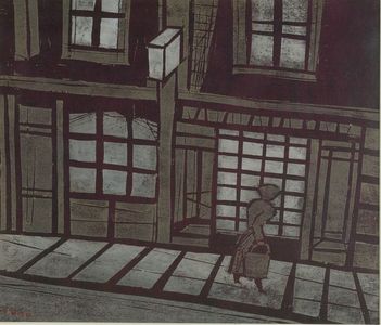 小野忠重: Evening in London (Yugure no Rondon), Shôwa period, dated 1962 - ハーバード大学