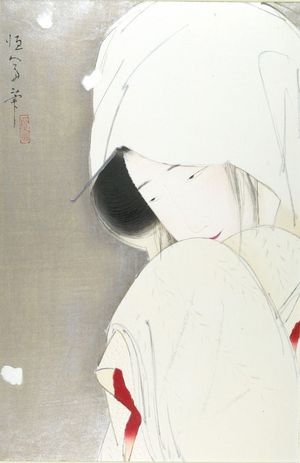北野恒富: Woman in Snow (Sagi musume), Taishô period, - ハーバード大学