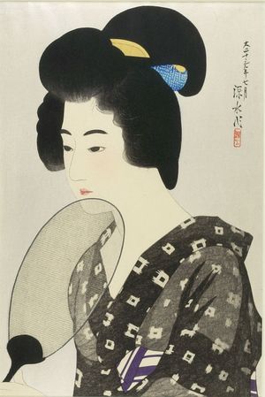Ito Shinsui: Woman with Marumage Hairstyle (Marumage bijin), Taishô period, dated 1924 - Harvard Art Museum