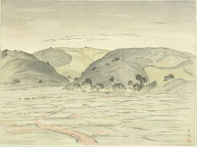 Hirafuku Hyakusui, 平福百穂 (Hirafuku Hyakusui)による浮世絵「Kasajima, Taishô period?」