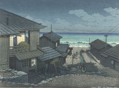 川瀬巴水: Cloudy Day in Mito: 3rd Impression, Shôwa period, dated 1946 - ハーバード大学