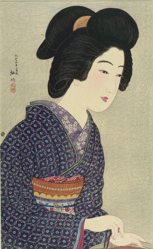 Takahashi Hiroaki: Girl by the Hibachi, Taishô period, dated 1925 - Harvard Art Museum