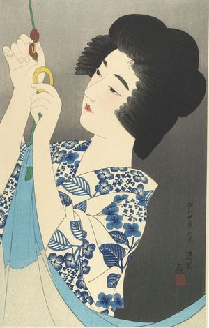 Ito Shinsui: Hooking Mosquito Net, Shôwa period, dated 1929 - Harvard Art Museum