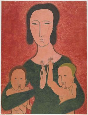 Tsugouharu Foujita: Mother and Two Children, 1917 - Harvard Art Museum