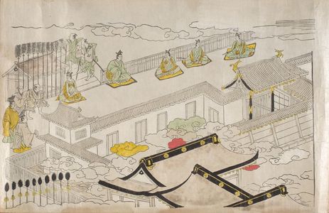 Unknown: Visit of the Emperor to the Nijô Castle, Procession in the Kan'ei Era (Kan'ei gyôkô-ki) - Harvard Art Museum