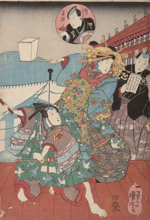 歌川国芳: Iriyamagatato noboru kitaguchi: Yoshiwara..., Late Edo period, 19th century - ハーバード大学
