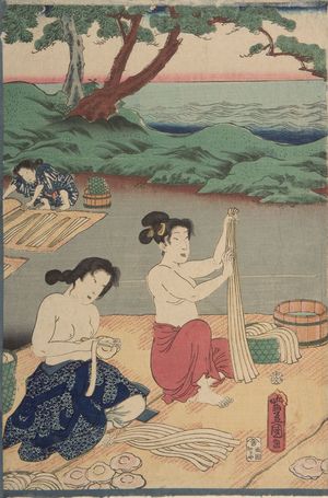 Utagawa Kunisada, 歌川国貞 (Utagawa Kunisada)による浮世絵「Beach Scene」