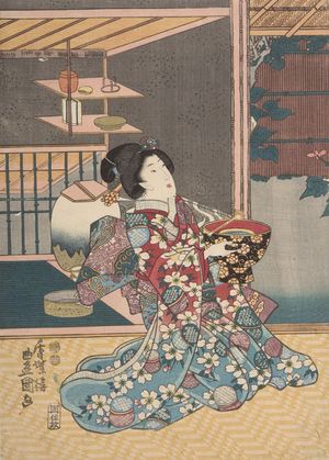 Utagawa Kunisada, 歌川国貞 (Utagawa Kunisada)による浮世絵「Scene from "Rustic Genji" (Inaka Genji), Late Edo period, circa 1847-1852」