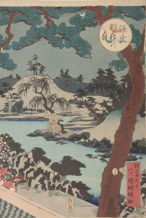 歌川国貞: Moonviewing at Genji's Country Villa (Genji bessô no tsuki), Late Edo period, 19th century - ハーバード大学