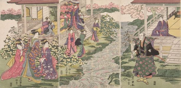 Utagawa Toyokuni I: Triptych: Scene from the play 