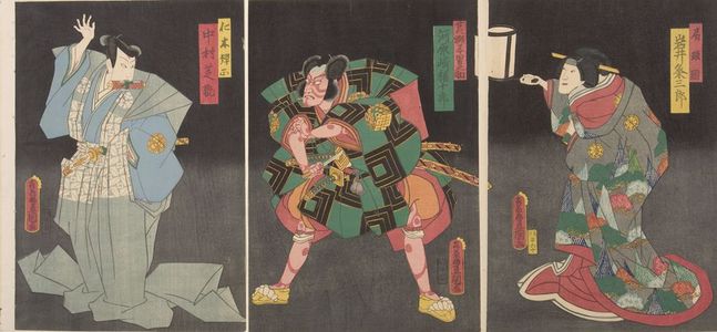 Utagawa Kunisada, 歌川国貞 (Utagawa Kunisada)による浮世絵「Triptych: Meiboku Sendai Hagi」