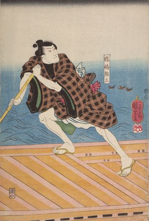 歌川国芳: Saving of the Scarf, from the series Wharf on the Sumida River (Sumidagawa watashi no ba no zu), Late Edo period, circa 1847-1852 - ハーバード大学