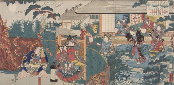 Japanese Print "Triptych: Yoshitsune as a Boy (Onzôshi Ushiwakamaru), Late Edo period, 19th century" by Utagawa Kuniyoshi, 歌川国芳 (Utagawa Kuniyoshi)