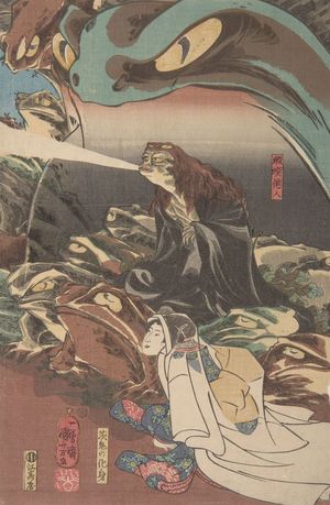 Utagawa Kuniyoshi: Gama Sennin, from the series Ibaraki no keshin, Late Edo period, circa 1843-1847 - Harvard Art Museum