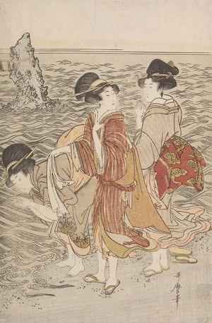 Kitagawa Utamaro: Women at the Beach of Futami-ga-ura, Late Edo period, circa 1803-1804 - Harvard Art Museum
