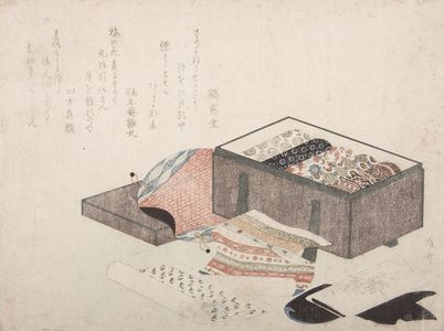 柳々居辰斎: Box of Kimono Silks - ハーバード大学