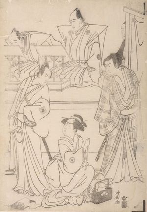 Torii Kiyonaga: Actors Ichikawa Monnosuke 2nd, Iwai Hanshirô 5th and Ichikawa Yaozô 2nd - Harvard Art Museum