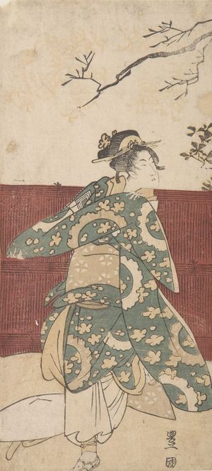 Utagawa Toyokuni I: Actor Ichikawa Umezô as a Female Traveler - Harvard Art Museum