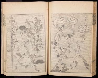 葛飾北斎: Random Sketches by Hokusai (Hokusai manga) Vol. 4, Late Edo period, dated 1816 - ハーバード大学