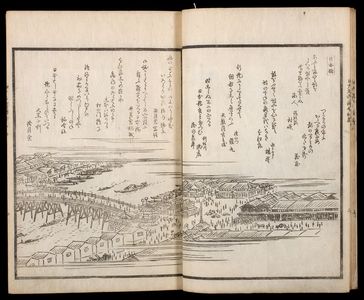 歌川広重: Illustrated Satirical Poems About Famous Scenic Views in Edo (Kyôka Edo meisho zue), Vol. 1, Late Edo period, dated 1856 (Ansei 3, 5th month) - ハーバード大学