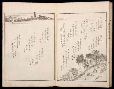 Utagawa Hiroshige: Illustrated Satirical Poems About Famous Scenic Views in Edo (Kyôka Edo meisho zue), Vol. 7, Late Edo period, dated 1856 (Ansei 3, 5th month) - Harvard Art Museum