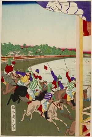 無款: Ueno Shinobazu Horserace, Meiji period, 1890 - ハーバード大学