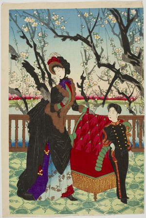 無款: Chorus in the Plum Garden, Early Meiji period, late 19th century - ハーバード大学