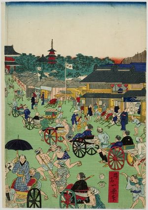 Unknown: Street Scene, Early Meiji period, late 19th century - Harvard Art Museum