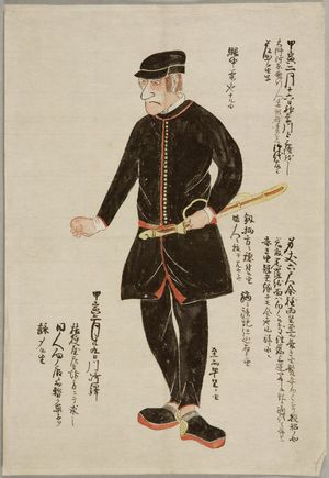 無款: Drawing of a Western Man, Late Edo-early Meiji period, mid-late 19th century - ハーバード大学