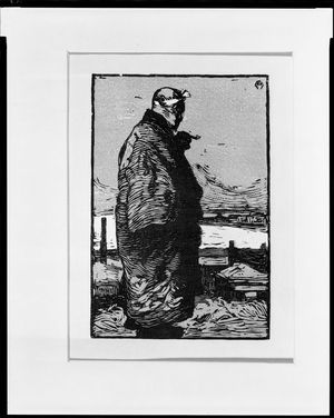 山本鼎: Fisherman (posthumous edition, 1960), Meiji period, dated 1904 - ハーバード大学