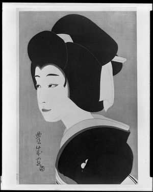 Yamamura Toyonari: Onnagata in Black Looking to Lower Left, Taishô period, circa 1920-1922 - ハーバード大学