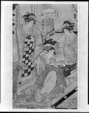 喜多川歌麿: Three Women in Tea House - ハーバード大学
