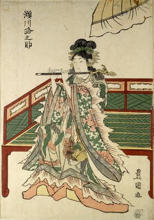 歌川豊国: Actor Segawa Michinosuke in the role of a Chinese Court Lady (Yang Guifei?), Edo period, 19th century - ハーバード大学