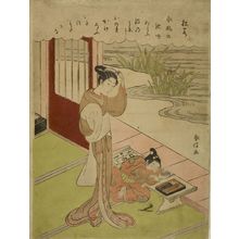 鈴木春信: CHILD PLAYING WITH INK, Edo period, circa 1765-1770 - ハーバード大学
