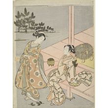 Suzuki Harunobu: Two Women Collecting Pine Shoots for New Year, Edo period, circa 1765-1766 (Meiwa 2-3) - Harvard Art Museum