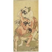Ippitsusai Buncho: Actors ôtani Hiroji and Bandô Sanpachi as Wresters, Edo period, - Harvard Art Museum