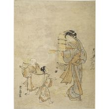 鈴木春信: Calendar: Selling Fans, Edo period, dated 1765 - ハーバード大学
