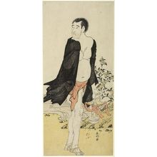 勝川春好: Actor Onoe Matsusuke as a Priest(?), Edo period, circa 1780s - ハーバード大学