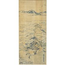 鈴木春信: Mounted Warrior of the Genji Clan Galloping Toward the Shore, Edo period, - ハーバード大学