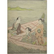 鈴木春信: BOATING ON EDO BAY, Edo period, circa 1765-1770 - ハーバード大学