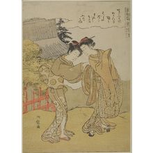 磯田湖龍齋: Evening Bell at Seitoji (Seitoji bansho) from the series Eight Views of Northern Edo (Tôtô Hokushu hakkei), Edo period, circa 1765-1780 - ハーバード大学