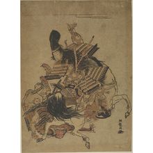 Isoda Koryusai: Warrior on a White Horse, Felling an Opponent, Mid Edo period, circa 1764-1780 - Harvard Art Museum
