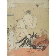 Isoda Koryusai: Child Playing with a Rooster and Drum, Mid Edo period, circa 1773 - Harvard Art Museum
