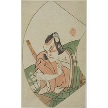 Katsukawa Shunsho: LEFT-MAN IN GREEN AND TAN,FAN, 2 SWORDS - Harvard Art Museum