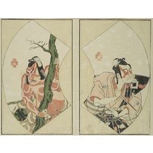 Katsukawa Shunsho: TWO FAN PRINTS MOUNTED TOGETHER - Harvard Art Museum