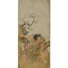 勝川春章: Actor Otani Hiroji 2nd AS KINTARO HOLDING AN UPROOTED TREE - ハーバード大学