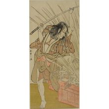 勝川春章: Actor Ichikawa Danjûrô 5th BRANDISHING A SWORD BY A ROILING BATHTUB - ハーバード大学