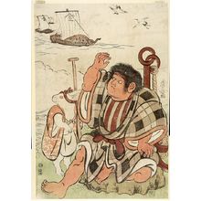 Torii Kiyonaga: Kintarô and Rabbit on the Shore - Harvard Art Museum