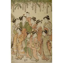 Japanese Print "WISTERIA TIME" by Katsukawa Shuncho, 勝川春潮 (Katsukawa Shunchô)