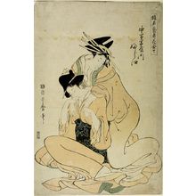 Kitagawa Utamaro: Courtesan Fujie of the Nakamajiya (Nakamajiya uchi Fujie), from the series - Harvard Art Museum